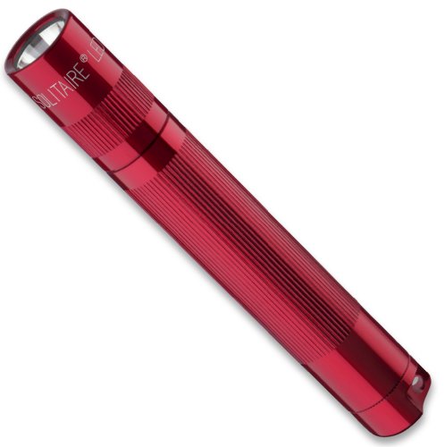 MagLite SJ3A032U Solitaire LED Taschenlampen mit Alkaline Batterie im Etui, 8 cm Länge, 1,3 cm Kopfdurchmesser, Rot von Maglite