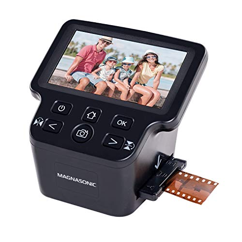Magnasonic All-in-One 24MP-Filmscanner mit großem 5"-Display & HDMI, konvertiert 35mm/126/110/Super 8-Filme & 135/126/110-Dias in Digitale Fotos, integrierter Speicher (FS71) von Magnasonic