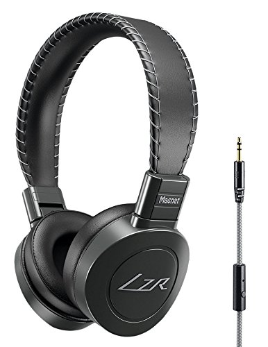 Magnat LZR 560, High Performance On-Ear-Kopfhörer, Perfekte Passform, Kabel-Fernbedienung mit Freisprecheinrichtung - schwarz/silber von Magnat