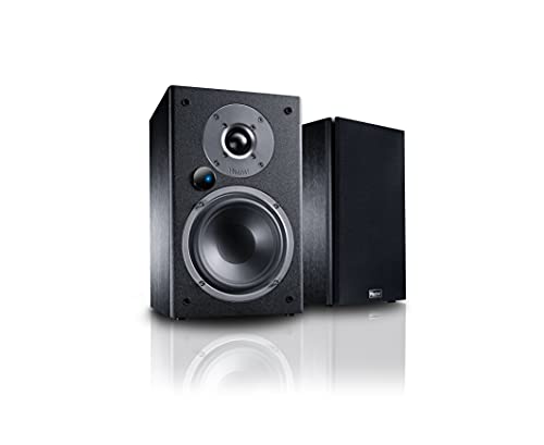 Magnat Monitor Reference 2A, Bluetooth-Stereo-Regallautsprecher mit HDMI, hochwertiger Phono-Vorverstärker, 1 Paar, schwarz von Magnat