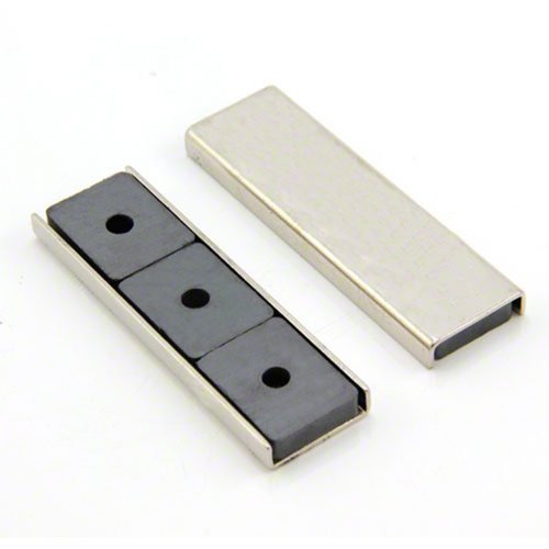 Ferrit -Kanalmagnet Für Diy, Handwerk und Hobbys - 76 x 23 x 6,3mm Dick - 10kg Zug - Pack Von 40 von Magnet Expert