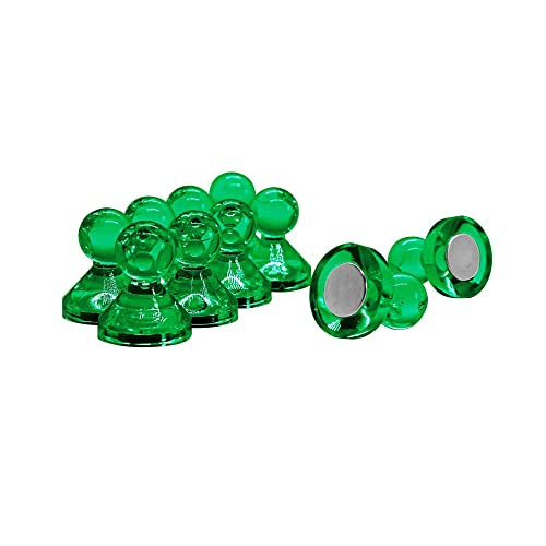 Großer Grünes Acryl - Push - Stift - Büro - Magnet Für Kühlschrank, Whiteboard, Mitteilungsboard 21mm x 26mm Hoch - Packung von 10 von Magnet Expert