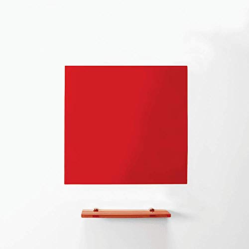 Magnetic Glass Tischbrett Für Büro, Besprechungsraum, Klassenzimmer, Heimbüro, Spielzimmer und Schlafzimmer - 450mm x 450mm - Rot von first4magnets