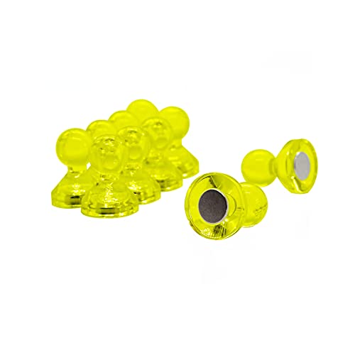 Mittel Gelbe Acryl - Push - Stiftmagnete Für Kühlschrank, Whiteboard, Ahnung 15mm x 21mm Hoch - Packung von 10 von Magnet Expert