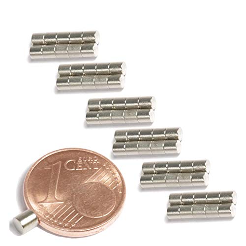 [100 Stück] Neodym Magnet Mini Für Magnettafel Pinnwand Kühlschrank Magnetscheibe - Scheibenmagnet - Whiteboard Rund Zylinder 3mm x 3mm - N45 Stark von Magnet-Kauf