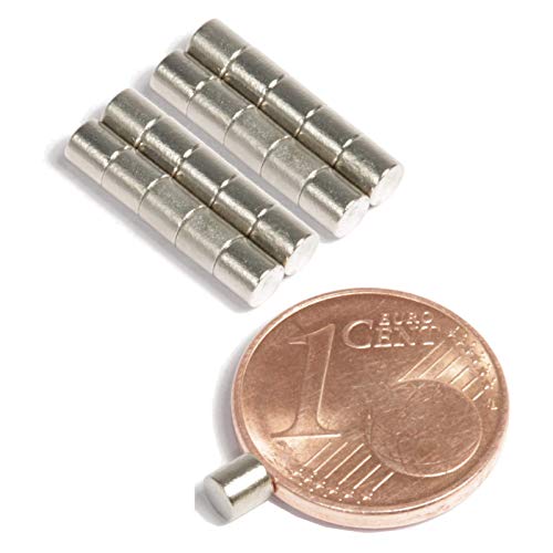 [20 Stück] Neodym Magnet Mini Für Magnettafel Pinnwand Kühlschrank Magnetscheibe - Scheibenmagnet - Whiteboard Rund Zylinder 3mm x 3mm - N45 Stark von Magnet-Kauf