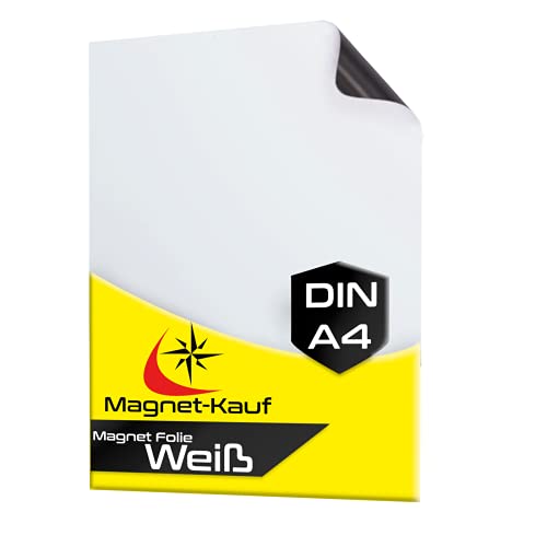 DIN A4 Magnetfolie Weiß Whiteboard Folie - zum Beschriften und Zuschneiden - Magnetplättchen Gummimagnet DIY Magnetische Folie (1) von Magnet-Kauf