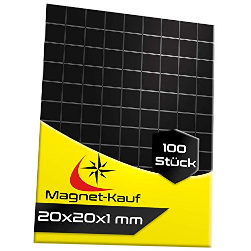 Magnetplättchen Selbstklebend Stark - Magnete zum Basteln und Kleben - selbstklebende Magnet Plättchen - Poster Bilder Unsichtbare Befestigung (20x20 mm) von Magnet-Kauf