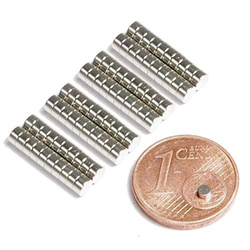 Neodym Magnet Mini Für Magnettafel Pinnwand Kühlschrank Magnetscheibe - Scheibenmagnet - Whiteboard Rund Flach 2mm x 1mm - N45 Stark (192) von Magnet-Kauf