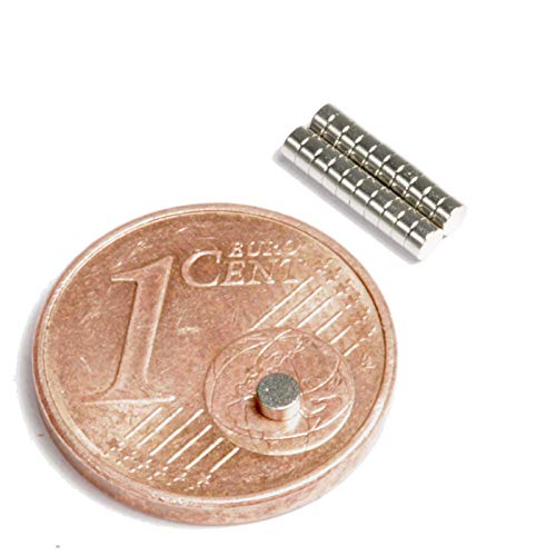 Neodym Magnet Mini Für Magnettafel Pinnwand Kühlschrank Magnetscheibe - Scheibenmagnet - Whiteboard Rund Flach 2mm x 1mm - N45 Stark (20) von Magnet-Kauf