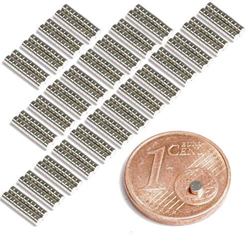 Neodym Magnet Mini Für Magnettafel Pinnwand Kühlschrank Magnetscheibe - Scheibenmagnet - Whiteboard Rund Flach 2mm x 1mm - N45 Stark (480) von Magnet-Kauf