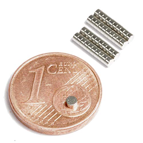 Neodym Magnet Mini Für Magnettafel Pinnwand Kühlschrank Magnetscheibe - Scheibenmagnet - Whiteboard Rund Flach 2mm x 1mm - N45 Stark (50) von Magnet-Kauf