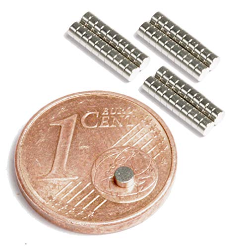 Neodym Magnet Mini Für Magnettafel Pinnwand Kühlschrank Magnetscheibe - Scheibenmagnet - Whiteboard Rund Flach 2mm x 1mm - N45 Stark (96) von Magnet-Kauf