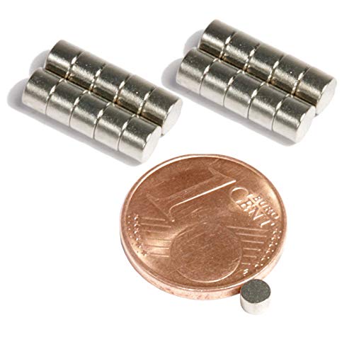 Neodym Magnet Mini Für Magnettafel Pinnwand Kühlschrank Starker Scheiben Magnete - Whiteboard Flach Rund 3mm x 2mm - N45 Magnetscheibe (20) von Magnet-Kauf