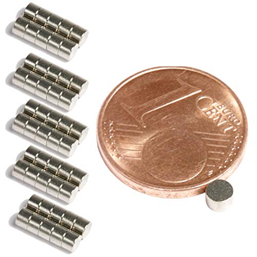 Neodym Magnet Mini Für Magnettafel Pinnwand Kühlschrank Starker Scheiben Magnete - Whiteboard Flach Rund 3mm x 2mm - N45 Magnetscheibe (50) von Magnet-Kauf