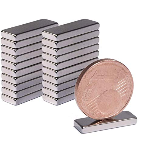 Neodym Magnet Mini Magnete 16x6x2mm Quader Für Magnettafel Pinnwand Kühlschrank Starker Bastelmagnete Magnetquader 2,5 KG Stark Dünn - Whiteboard Quadermagnet 16mm x 6mm x 2mm (20) von Magnet-Kauf