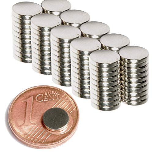 Neodym Magnet N52 6x1mm Für Magnettafel Pinnwand Kühlschrank Starker Scheiben Magnete - Whiteboard Flach Rund 6mm x 1mm - Magnetscheibe (100) von Magnet-Kauf