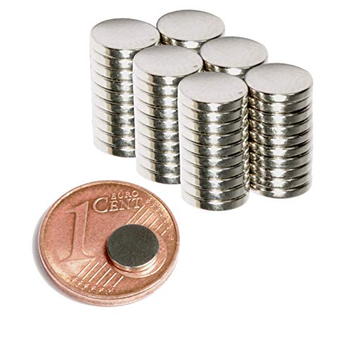 Neodym Magnet N52 6x1mm Für Magnettafel Pinnwand Kühlschrank Starker Scheiben Magnete - Whiteboard Flach Rund 6mm x 1mm - Magnetscheibe (60) von Magnet-Kauf
