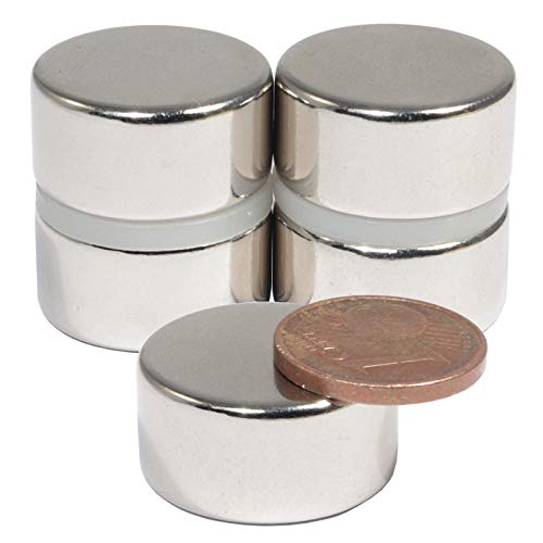 Neodym Magnet N52 Scheibe 13KG - Super Flache Magnetscheibe 20mm Durchmesser - 20x10mm Neodym Magnete Runde Scheiben [5 Stück] von Magnet-Kauf