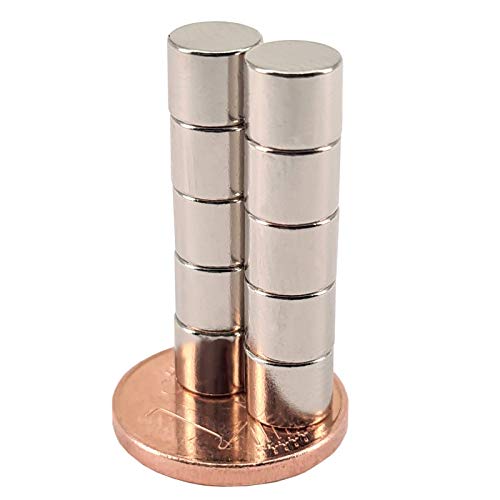 Neodym Magnet N52 Scheibe - Starke Magnetscheibe 6mm Durchmesser - 6x5mm 1,36 KG Starke Neodym Magnete Runde Scheiben Pinnwand Whiteboard Magnettafel [10 Stück] von Magnet-Kauf