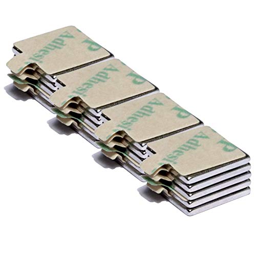 Neodym Magnet Quader Selbstklebend 3M Klebestreifen Magnetscheiben Rund Flach Quader Scheiben - Quadermagnet Mini Scheibenmagnet [20 Stück] 10x10x1mm von Magnet-Kauf