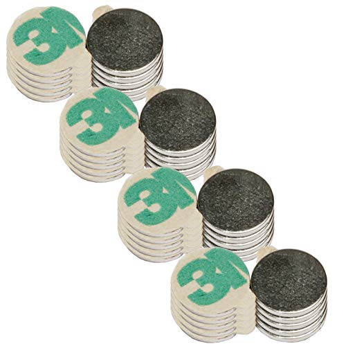 Neodym Magnet Quader Selbstklebend 3M Klebestreifen Magnetscheiben Rund Flach Quader Scheiben - Quadermagnet Mini Scheibenmagnet [20 Stück] 10x1mm von Magnet-Kauf