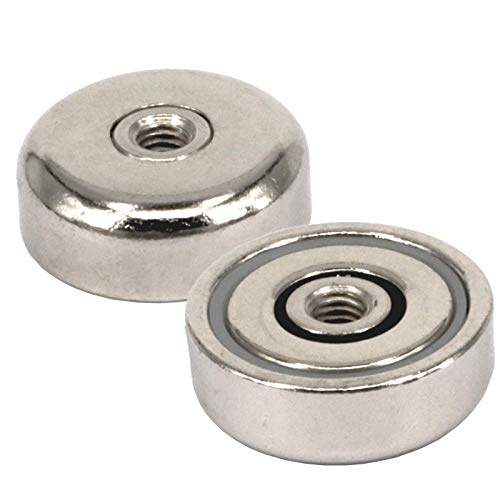 Neodym Magnet mit Gewinde - Extra Starke Topfmagnete D 20 mm - 12 KG Zugkraft - Flachgreifer Rund mit M4 Innengewinde Bohrung [1 Stück] von Magnet-Kauf