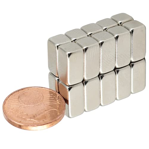 Neodym Magnete Extra Stark Quader 10x5x5mm - 2,21 Kg Powermagnet - Neodym Magnet 10mm Stabmagnet Stab - Quadermagnet 10 x 5 x 5 mm - N52 Stark Neodym-Magnete [20 Stück] von Magnet-Kauf
