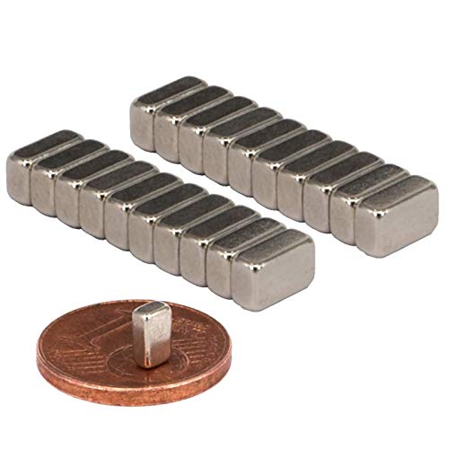 Neodym Magnete Extra Stark Quader 5x3x1mm - Stabmagnet Magnetquader - Mini Neodym Magnet 5mm - Quadermagnet 5 x 3 x 1mm - N52 Stark Neodym-Magnete [20 Stück] von Magnet-Kauf