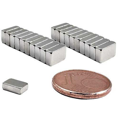 Neodym Magnete Extra Stark Quader 6x4x2mm - Stabmagnet Magnetquader - Mini Neodym Magnet 6mm - Quadermagnet 6 x 4 x 2mm - Stark Neodym-Magnete [20 Stück] von Magnet-Kauf