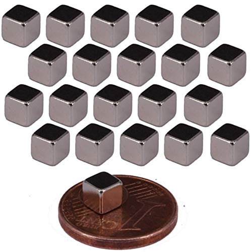 Neodym Magnete Mini Magnet 4x4x4mm Würfel Quader Für Magnettafel Pinnwand Kühlschrank Starker Magnetquader - Whiteboard Quadermagnet 4mm Magnet Würfelmagnet Cube [20 Stück] von Magnet-Kauf