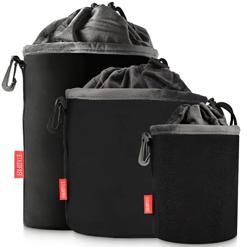 STAUBFREI Neopren Kamerabeutel Kamera Tasche mit Fütterung Kameratasche oder Objektivtasche Mit Fleece und Mikrofaser Schutz [3er Set (S,L,M)] von Magnet-Kauf