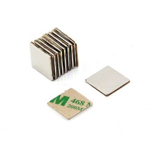 Magnetastico | 10 Stück Selbstklebende Magnete Neodym Klebemagnet N52 Quadrat 20x20x1 mm | Extra Starke Klebemagnete mit 3M Klebeband | Magnete flach mit Klebefolie Magnet selbstklebend stark von Magnetastico