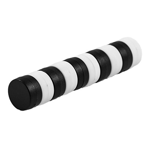 Magnetastico | 10x starke Neodym Magnete mit Schutzschicht| Schwarz-Weiß & Größe 12x6 mm| Kleine Magnete extra stark, Büromagnete| Mini-Magnet für Magnettafel Kühlschrank Whiteboard & Glasmagnettafel von Magnetastico