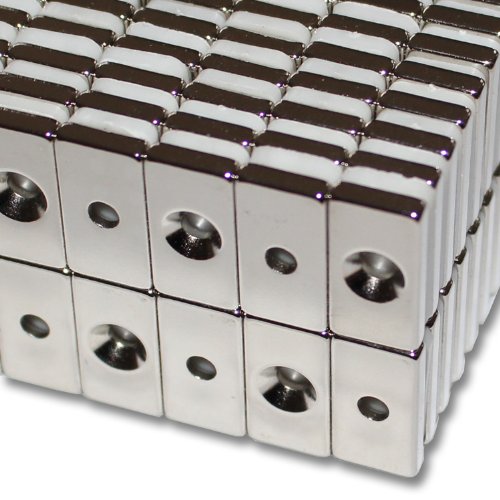 1 NEODYM QUADER MAGNETE 20x10x3 mm 3,5 mm BOHRUNG SENKUNG NORD N40 3 KG VERSCHRAUBEN WERKSTATT von Magnethandel