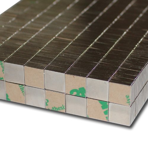 10 NEODYM Magnete selbstklebend NdFeB N42 10x10x1 mm - 900 g von Magnethandel