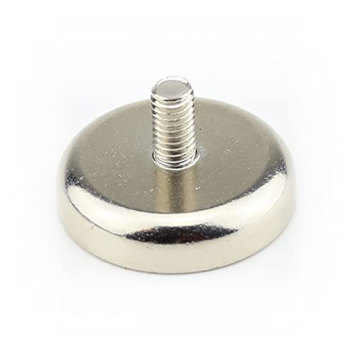 2 Neodym Flachgreifer Topfmagnete Ø32x8 mm N35 Magnet mit Außengewinde Gewinde Gewewnde M6x10mm - Haftkraft 35 kg / 350 N von Magnethandel