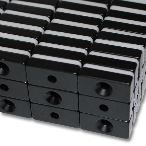 5 NEODYM QUADER MAGNETE 20x10x5 mm 3,5 mm BOHRUNG SENKUNG NORD SCHWARZ EPOXY N40 4 KG VERSCHRAUBEN HAUSHALT von Magnethandel