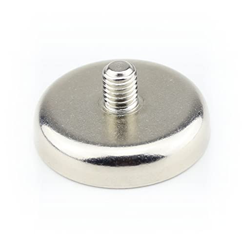 5 Neodym Flachgreifer Topfmagnete Ø40x9 mm N35 Magnet mit Außengewinde Gewinde M8x10mm - Haftkraft 52 kg / 520 N von Magnethandel