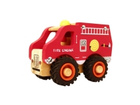 Brandbil i træ m. gummihjul/ Feuerwehrauto aus Holz mit Gummirädern von Magni