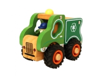 Skraldevogn i træ m. gummihjul/ Holzmüllwagen mit Gummirädern von Magni