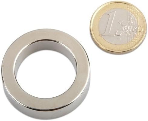 5 x Ring-Magnete Magnet-Ringe aus Neodym (NdFeB) - Haftkraft bis 36kg - starke Magnete in Ringform für Industrie und Zuhause, Menge/Größe: 5 Stück - Ø35/24x10mm | 6.6kg Haftkraft von Magnosphere