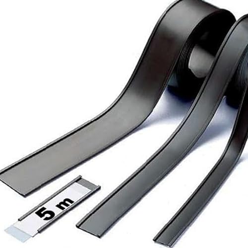 Magnet C-Profil Magnetische Etikettenhalter für Labels Etiketten 5m, mit Schutzfolie - Ideal zur mobilen Kennzeichnung und Beschriftung, C-Profil:Breite 20mm - Länge 5m von Magnosphere