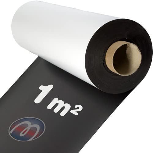 Magnetfolie weiß matt beschichtet - 0,4mm x 1m x 1m - Meterware - flexible magnetische Folie (Magnetschild) bedruckbar - haftet auf allen metallischen Oberflächen von Magnosphere