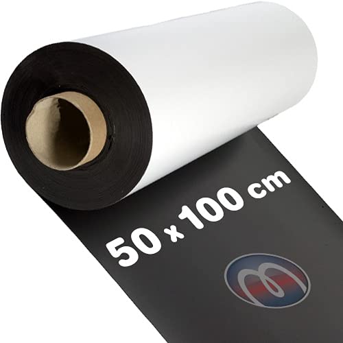 Magnetfolie weiß matt beschichtet 0,8mm x 50cm x 100cm - flexible magnetische Folie, in Digitaldruck bedruckbar, haftet auf allen metallischen Oberflächen von Magnosphere