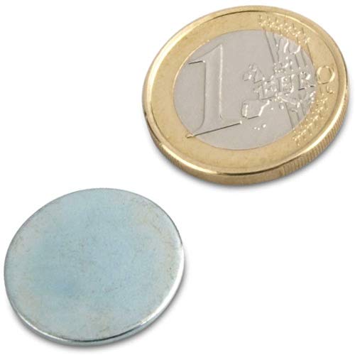 Metallscheiben aus DC01 verzinkt mit Doppelklebeband Ø 20mm x 2mm (60 Stück) von Magnosphere