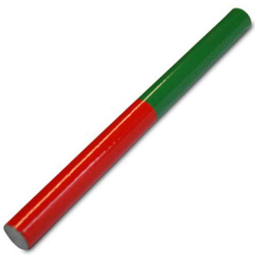 Stabmagnet Schulmagnet rund 200 x 10 mm, aus AlNiCo, rot-grün von Magnosphere