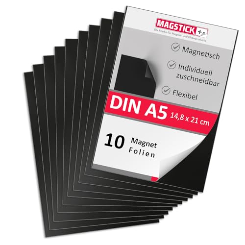 10er Set Magnet-Folie in DIN A5 I selbstklebende Magnet-Platten I mag_272 von Magstick