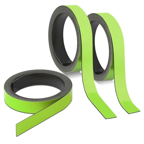 3x Magnet-Streifen Grün I ca. 1 cm x 1 m Magnetband zum markieren einteilen auf Whiteboards Lager-Regale Kalender I Magnet-Etiketten I mag_236 von Magstick