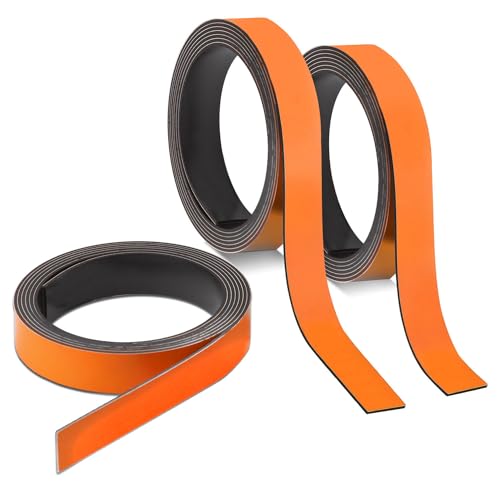 3x Magnet-Streifen Orange I ca. 1 cm x 1 m Magnetband zum markieren einteilen auf Whiteboards Lager-Regale Kalender I Magnet-Etiketten I mag_238 von Magstick